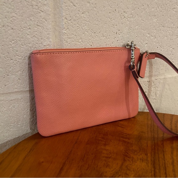 Coach Pink Pebbled Leather Wristlet - Picture 2 of 7
